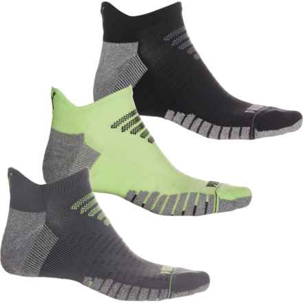 Puma Half-Terry Low-Cut Socks - 3-Pack, Ankle (For Men) in Grey/Yellow
