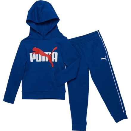 Puma Little Boys Fleece Hoodie and Joggers Set in Blazing Blue