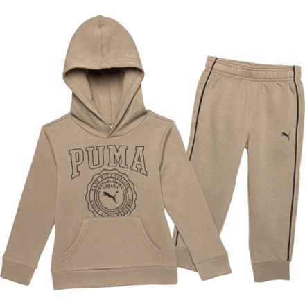 Puma Little Boys Fleece Hoodie and Joggers Set in Oak Branch - 2nds