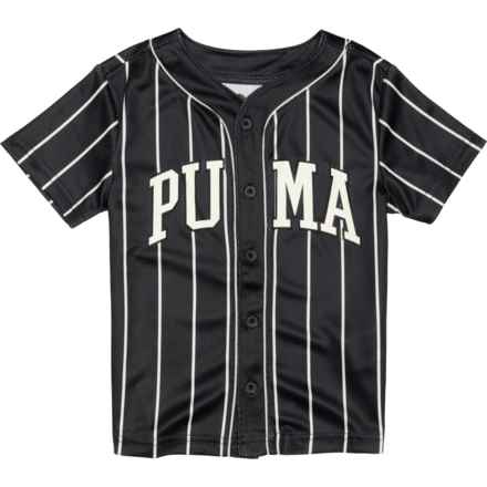 Puma Little Boys Sports Club Mesh Button-Up Shirt - Short Sleeve in Black