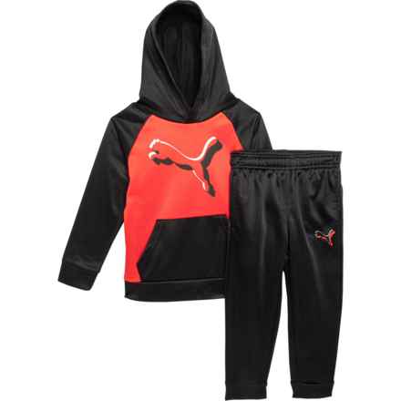 Puma Little Boys Tech Fleece Hoodie and Joggers Set in Red