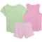 4MDJJ_2 Puma Little Girls Jersey T-Shirt, Tank Top and Tricot Shorts Set - Short Sleeve