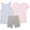 4MDJU_2 Puma Little Girls T-Shirt, Tank Top and Bike Shorts Set - 3-Piece, Short Sleeve