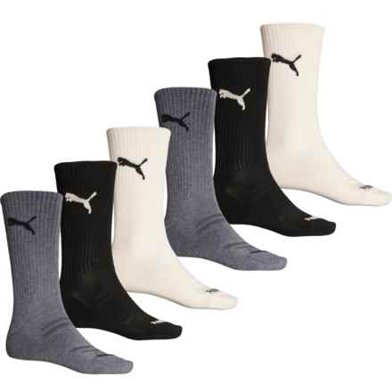 Puma Sportstyle Half-Terry Socks - 6-Pack, Crew (For Men) in Grey/Multi
