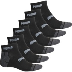 Puma Terry Athletic Performance Socks - 6-Pack, Quarter Crew (For Men) in Charcoal