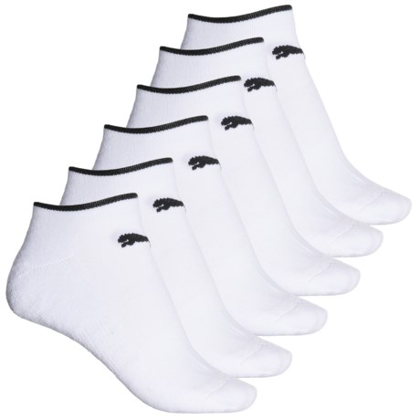 Puma Terry Half Cushion Socks - 6-Pack, Below the Ankle (For Women) in White Traditional