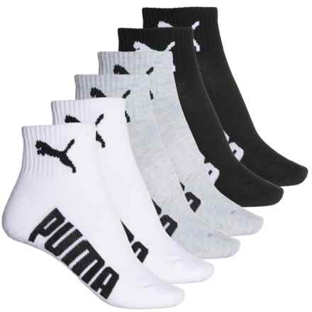 Puma Terry Half Cushion Socks - 6-Pack, Quarter Crew (For Women) in Grey/Multi