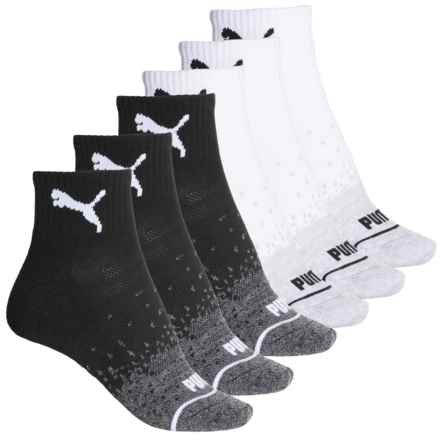 Puma Terry Sport Training Socks - 6-Pack, Quarter Crew (For Women) in White/Black