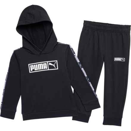 Puma Toddler Boys Fleece Hoodie and Joggers Set in Black