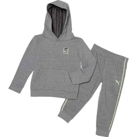 Puma Toddler Boys Fleece Hoodie and Joggers Set in Charcoal