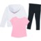 5AAUG_2 Puma Toddler Girls Fleece Hoodie, Jersey T-Shirt and Leggings Set - Short Sleeve