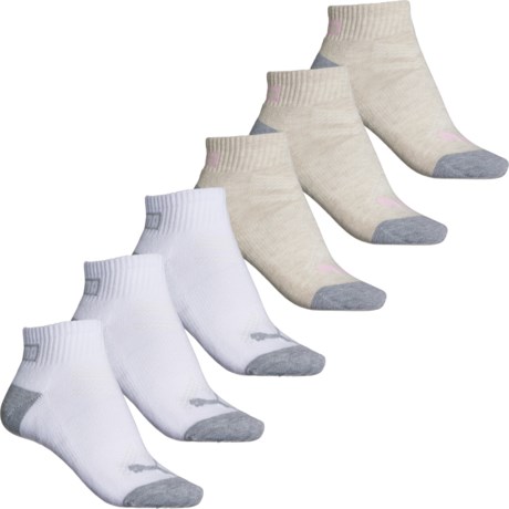 Puma Ultimate Training Half Cushion Terry Socks - 6-Pack, Quarter Crew (For Women) in Tan Combo