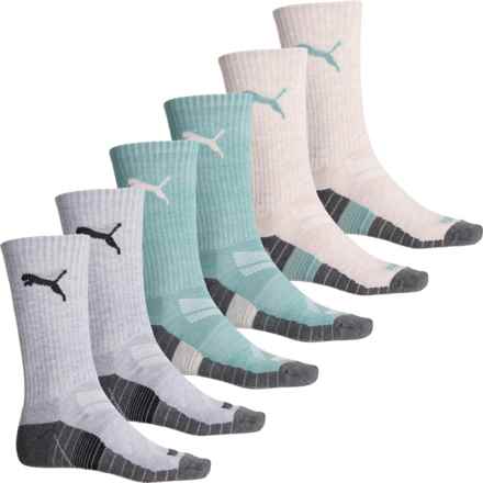 Puma Ultimate Training Half-Terry Socks - 6-Pack, Crew (For Men) in Olive/Khak