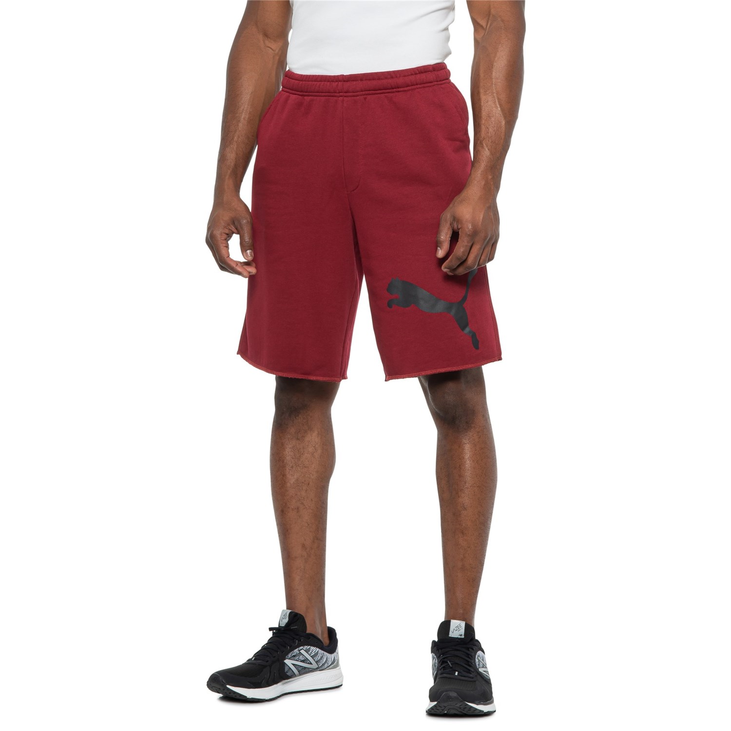 mens red sweat shorts