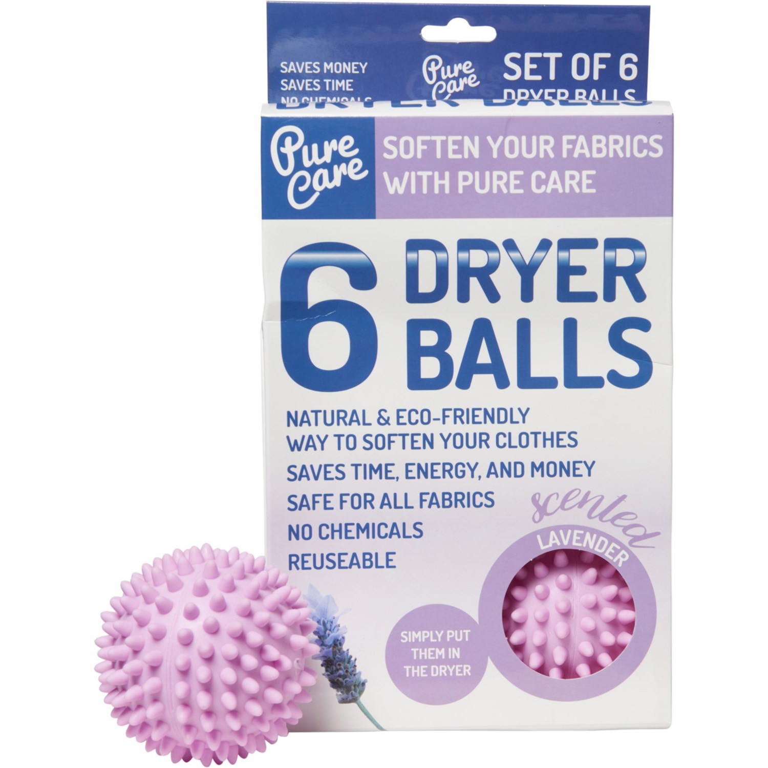 Pure Care LavenderScented Dryer Balls 6Pack Save 33
