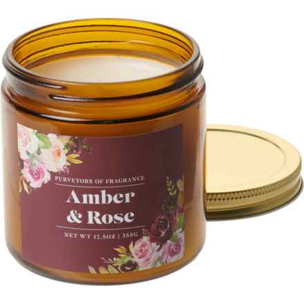 Purveyors of Fragrance 12.5 oz. Amber and Rose Candle in Multi