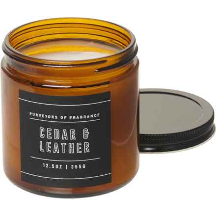 Purveyors of Fragrance 12.5 oz. Cedar and Leather Candle in Cedar & Leather