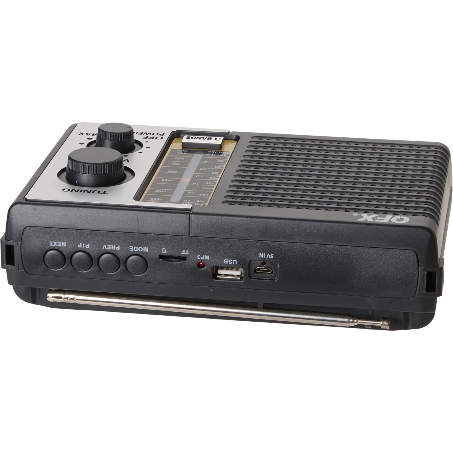 QFX Solar Rechargeable 3-Band Radio - Save 50%