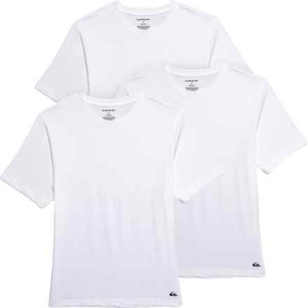 QUICKSILVER Cotton Undershirts - 3-Pack, Short Sleeve in White