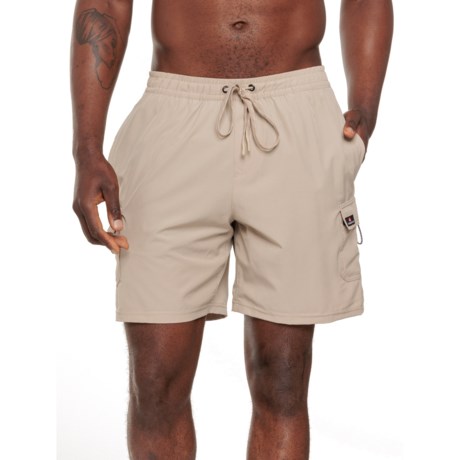 Quiksilver Balance Cargo Volley Swim Shorts - Built-In Brief in Plaza Taupe