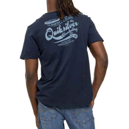 Quiksilver Barber Script Graphic T-Shirt - Short Sleeve in Navy Heather