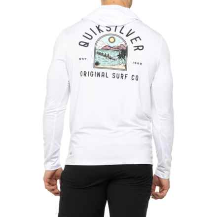 Quiksilver Bathers Graphic Hooded Sun Shirt - UPF 50+, Long Sleeve in White