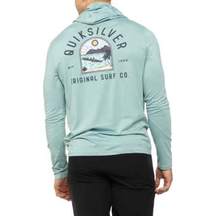 Quiksilver Bathers Graphic Rash Guard Hoodie - UPF 50+ in Jade Grey
