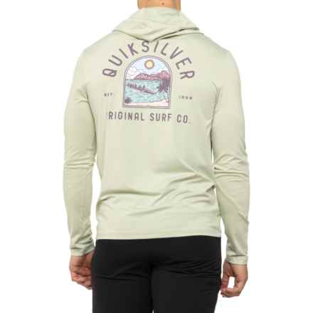 Quiksilver Bathers Graphic Rash Guard Hoodie - UPF 50+ in Light Sage