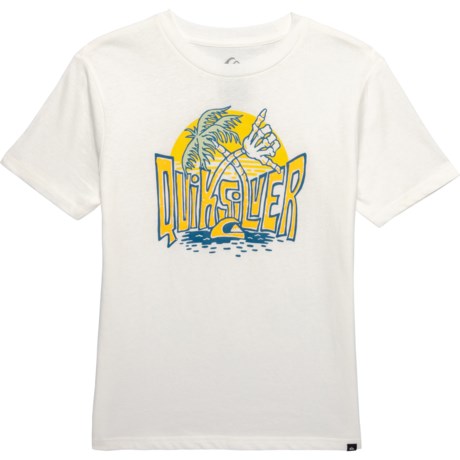 Quiksilver Big Boys Box Wave T-Shirt - Short Sleeve in Egret
