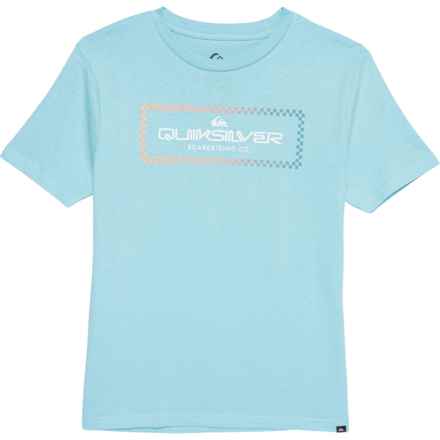 Quiksilver Big Boys Check Box T-Shirt - Short Sleeve in Sky Blue
