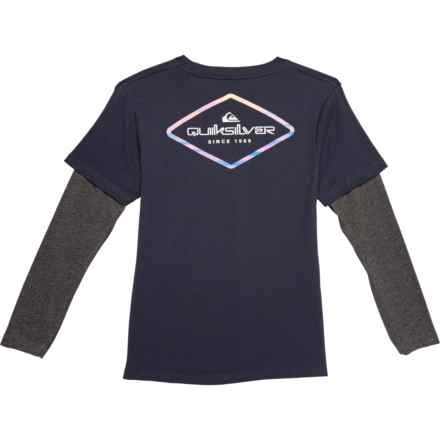 Quiksilver Big Boys Diamond 2Fer T-Shirt - Long Sleeve in Blue Nights