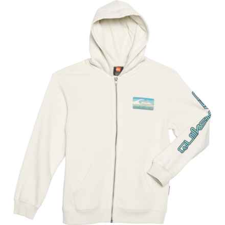 Quiksilver Big Boys Half Step Zip Hoodie in Silver Birch