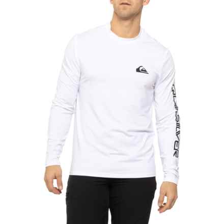 Quiksilver Comp Logo Fill Rash Guard - UPF 50+, Long Sleeve in White