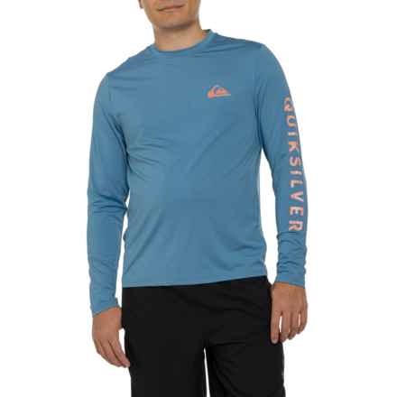 Quiksilver Comp Logo Rash Guard - UPF 50+, Long Sleeve in Blue