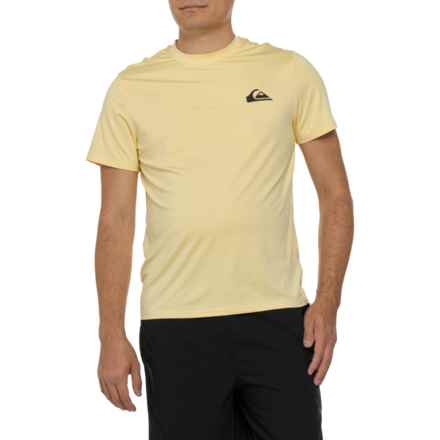 Quiksilver Comp Logo Rash Guard - UPF 50+, Short Sleeve in Mellow Yellow