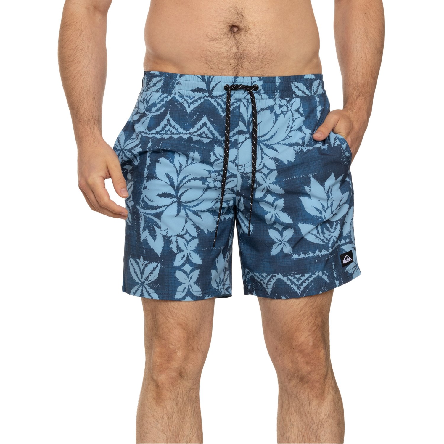 Quiksilver Hawaiian Print Swim Shorts - Built-In Liner, 17” - Save 42%