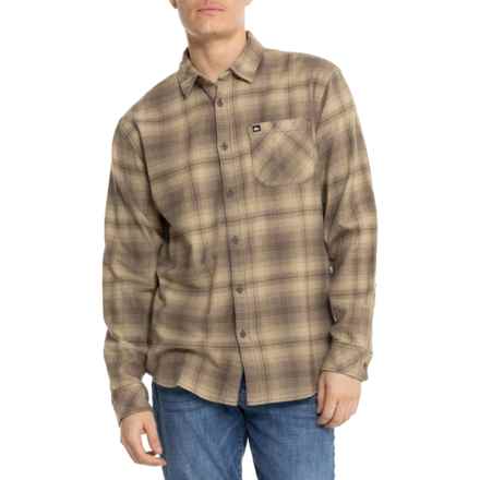 Quiksilver Lago Stretch Flannel Shirt - Long Sleeve in Mountain Spray Canteen
