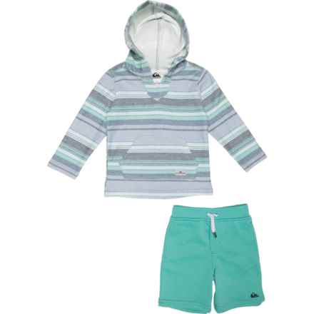 Quiksilver Little Boys Baja Knit Hoodie and Woven Shorts Set in Multi