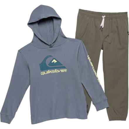 Quiksilver Little Boys Hooded Thermal Shirt and Woven Joggers - Long Sleeve in Multi