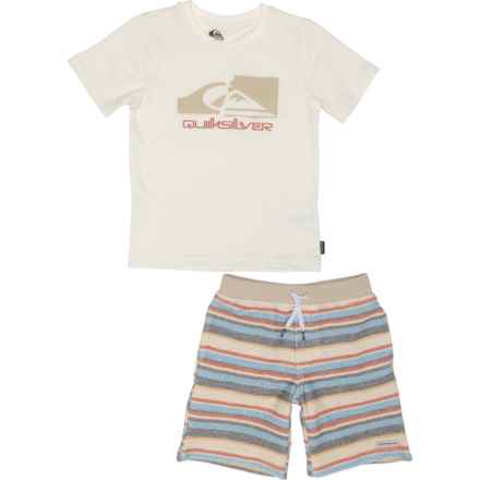 Quiksilver Little Boys Logo T-Shirt and Baja Shorts Set - Short Sleeve in Multi