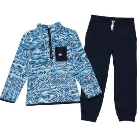 Quiksilver Little Boys Winter Fleece Zip Neck Jacket and Pants Set in Multi