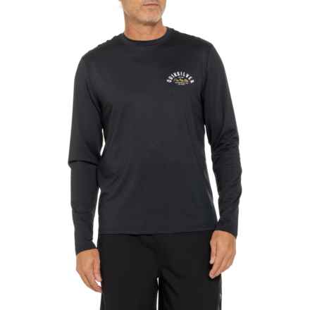 Quiksilver Logo Lock Up Rash Guard - UPF 50+, Long Sleeve in Black