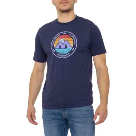 Quiksilver Mountain Lake Graphic Logo Lounge T-Shirt - Short Sleeve in Navy