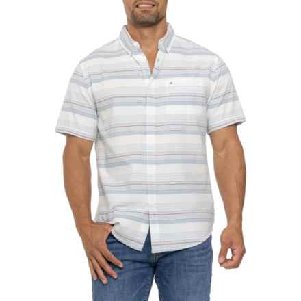 Quiksilver Oxford Stripe Classic Woven Shirt - Short Sleeve in Blue Shadow Kentin