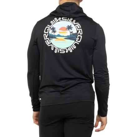 Quiksilver Pontoon Graphic Rash Guard Hoodie - UPF 50+ in Anthracite