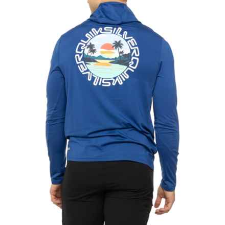Quiksilver Pontoon Graphic Rash Guard Hoodie - UPF 50+ in Royal Blue
