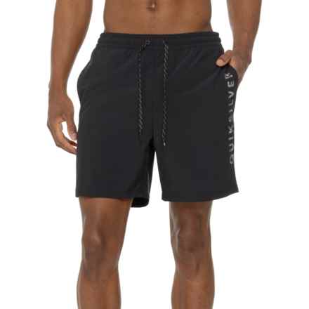 Quiksilver Solid Filled Logo Swim Shorts in Black