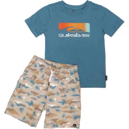 Quiksilver Toddler Boys Knit Shirt and Woven Shorts Set - Short Sleeve in Multi