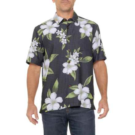 Quiksilver Waterman Outer Reef Jungle Printed Woven Shirt - Short Sleeve in Tr Black Paper