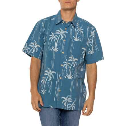 Quiksilver Waterman Shady Palms Woven Shirt - Short Sleeve in Blue Steel